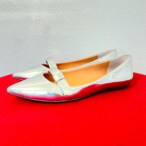 J. Crew Chrome Flats, 8W